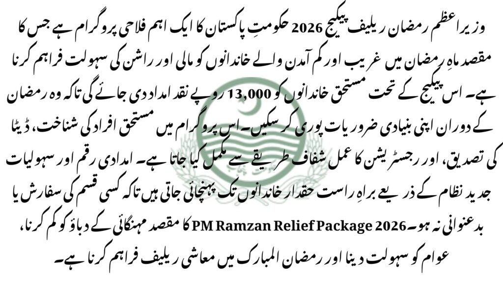 PM Ramzan Package 2026