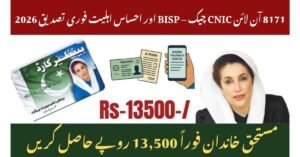 8171 Check Online CNIC Login – Instantly Verify BISP & Ehsaas Eligibility 2026