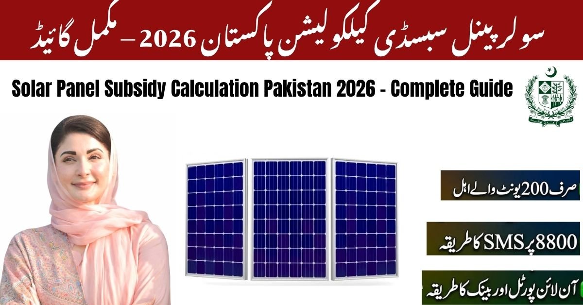 Solar Panel Subsidy Calculation Pakistan 2026